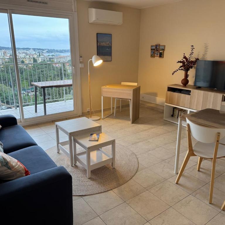 L'escale Azur - Apt 2 Prs - Vue Mer et Cap d'Antibes - Apartment mit 1 Schlafzimmer - 3