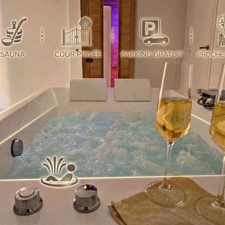 Ô Sacrée Détente de Reims -Spa privatif - Proche de la gare & centre ville - Appartamento con 1 Camera da Letto - 2