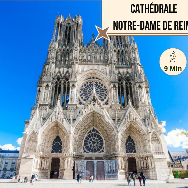 LYS - Idéal pour familles & amis - Hypercentre - Vue Fontaine Subé et Cathédrale - Wifi - Machine à laver - Gare, Cathédrale de Reims, Commerces, Restaurants & Transports en commun accessibles à pied en moins de 10 minutes - Appartamento Deluxe con 2 Camere da Letto - 26