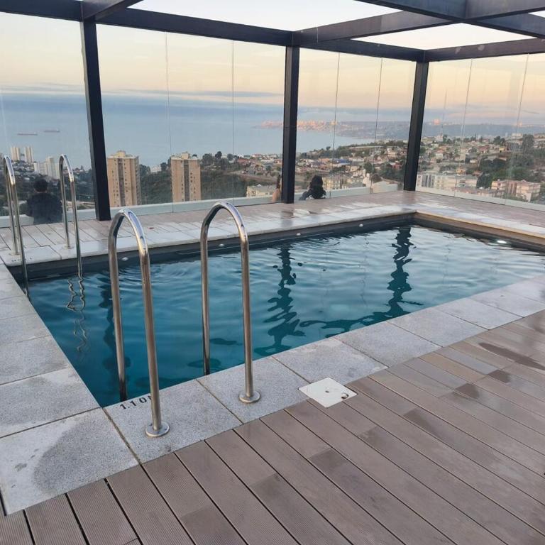 Departamento Con piscina en la terraza y cerca de Viña - One-Bedroom Apartment - 1