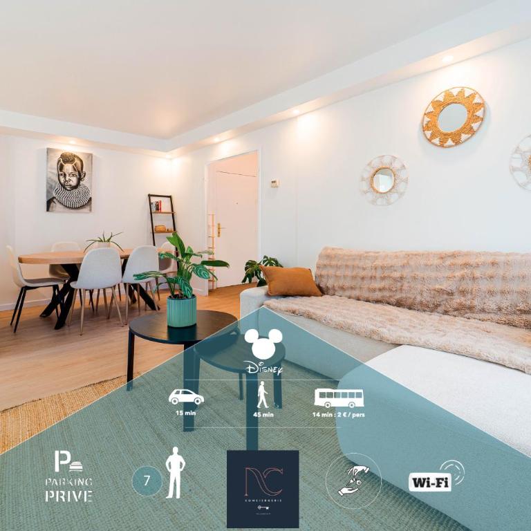 Disneyland-Paris, 7 pers, Wifi, Parking - Appartement 2 Chambres - Vue sur Jardin - 1