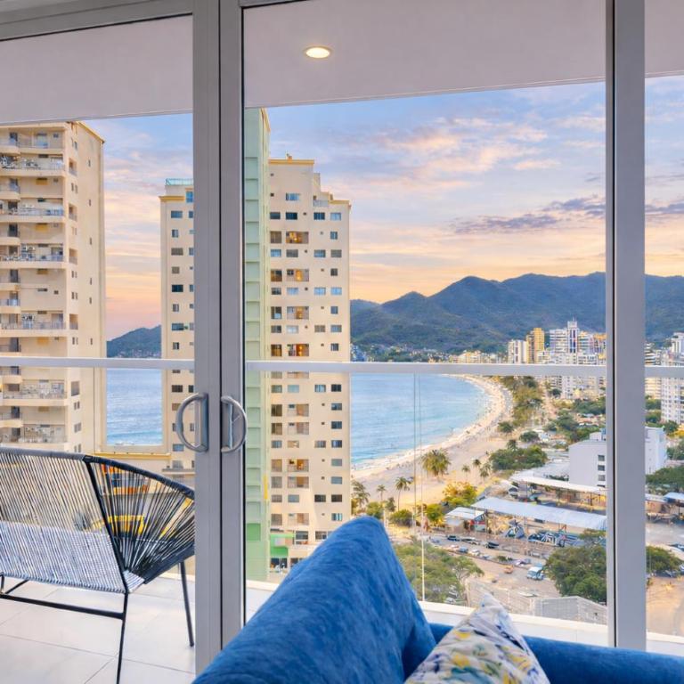 Exclusivos Apartasuites - Rodadero - Playa - Ambar Roca - Apartamento de 2 dormitorios con balcón y vistas al mar - 3