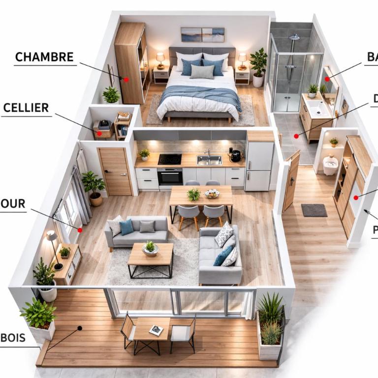 Villa- Grands T2 indépendants - climatisation, proche mer, parking gratuit, wifi - Appartement Supérieur 1 Chambre - 12