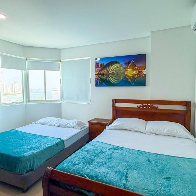 Vista al Mar desde tu balcón Torres del Lago Cartagena - Two-Bedroom Apartment - 16