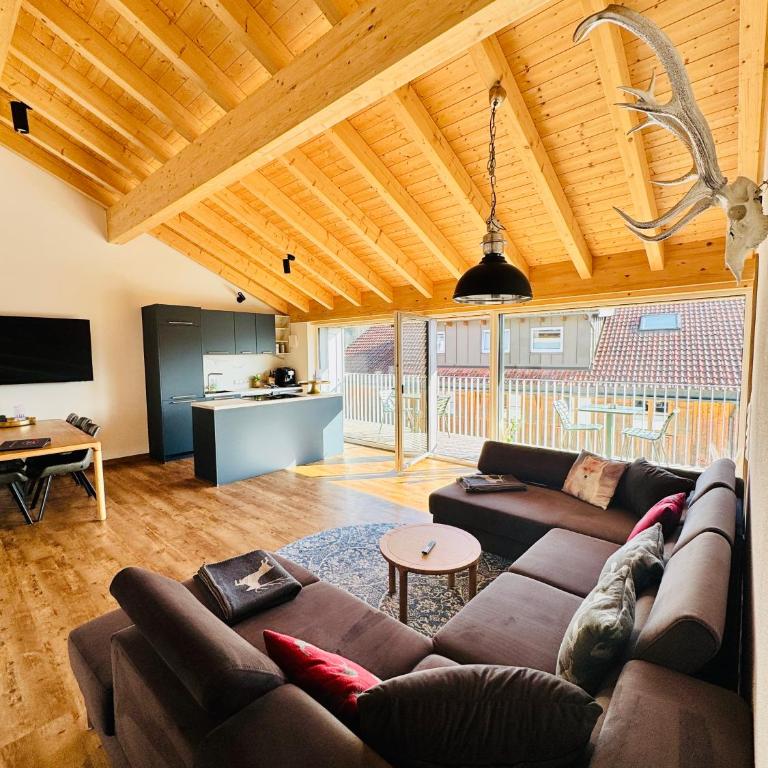 Berg Fux - 5 neue wohlfühl Ferienwohnungen mit Bergblick, Balkon, Parkplatz, nahe Oberstdorf - Apartment mit 3 Schlafzimmern und Bergblick - 13