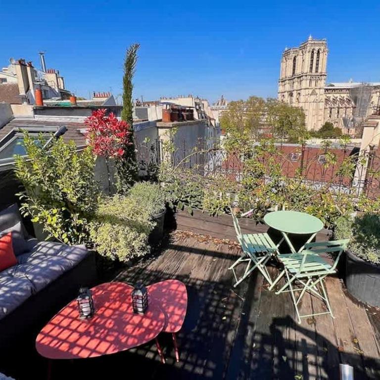 Rooftop Garden Triplex With AC Over Notre - Dame - Appartamento - 33
