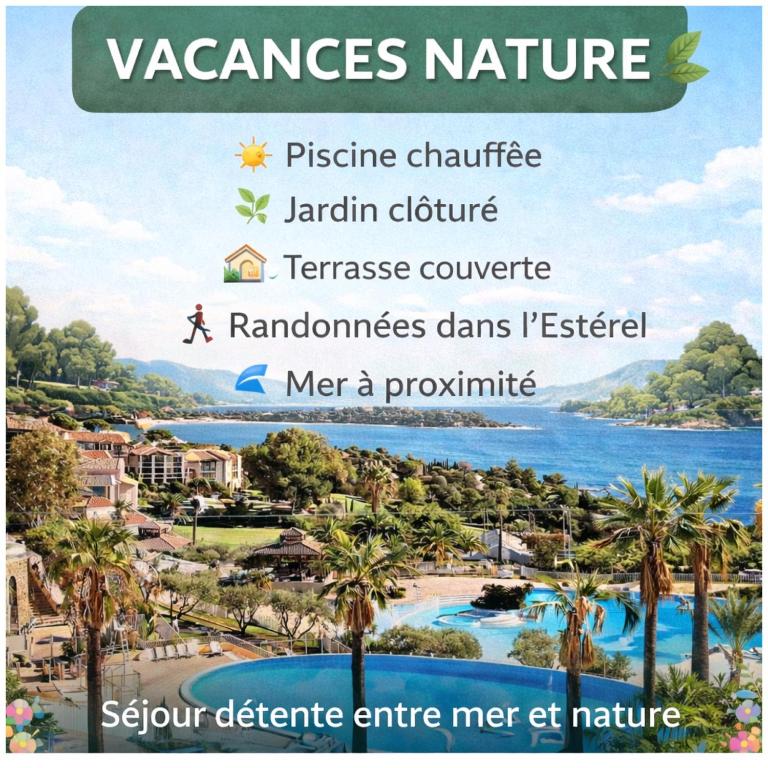 Village Cap Estérel pierre et vacances Appartement en Rez de Jardin vue Mer -Plages -Parcs Aquatique - Animations -5 piscines dont une chauffée au 01-Novembre -Parking -Climatisation -Formule Club - Appartement 1 Chambre avec Vue sur la Mer et Terrasse - 18