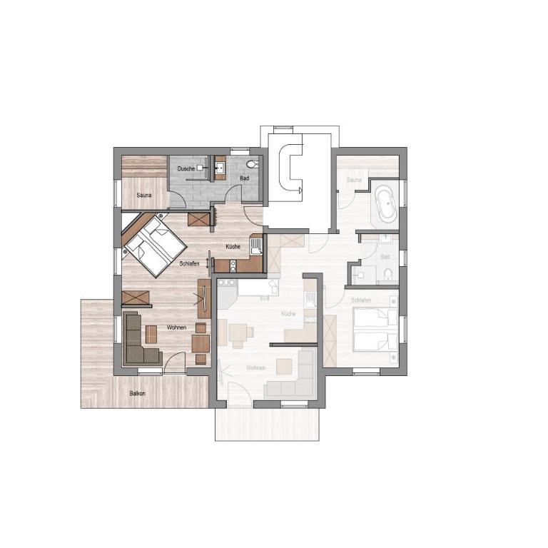 Alpzitt-Chalets - Apartment mit 1 Schlafzimmer und Balkon - 1