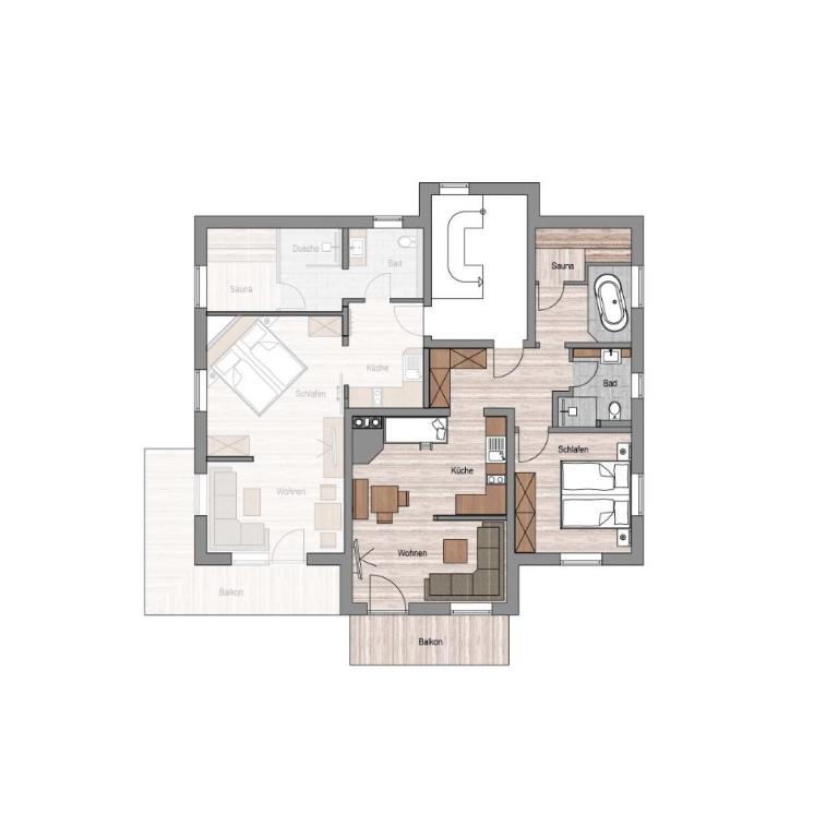 Alpzitt-Chalets - Apartment mit 1 Schlafzimmer und Balkon - 6