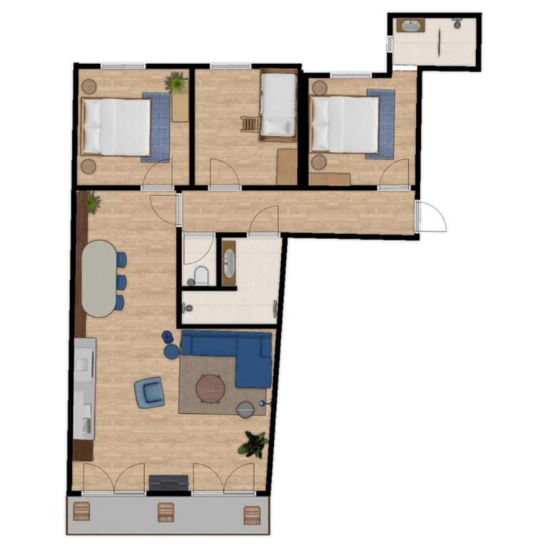 Berghaus Wanderlust - Apartment mit 3 Schlafzimmern und Balkon - 56