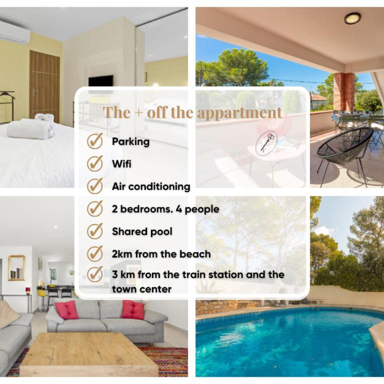 Appt 4 étoiles -2 chambres - Piscine - wifi - clim - Apartamento - 2