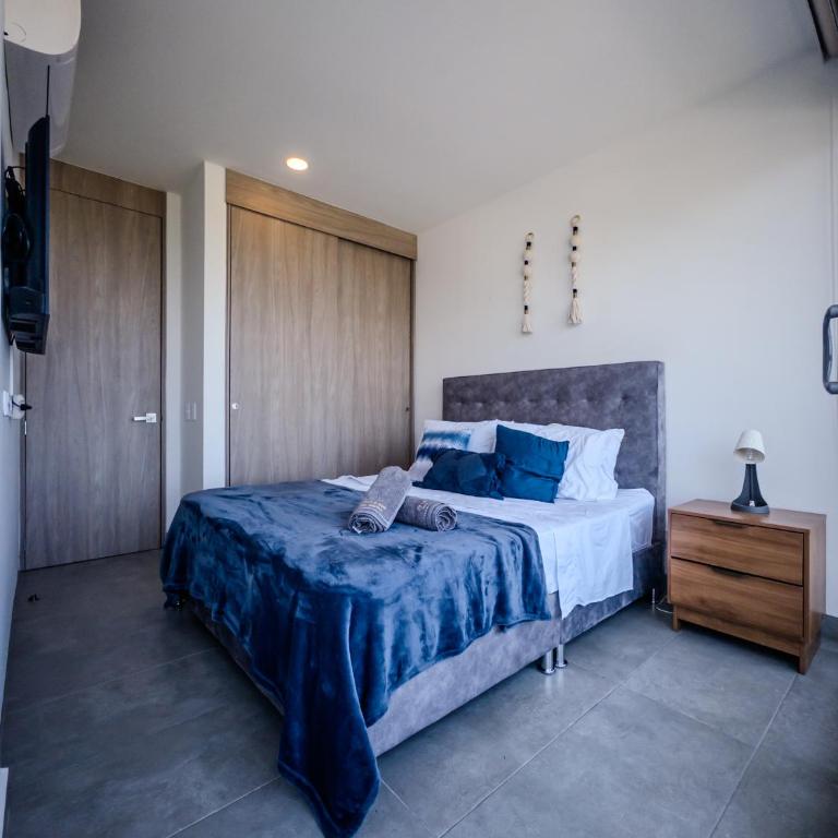 Apto Lujo Vista Mar Piscina AC WIFI Playa a 3 min en Santa Marina - One-Bedroom Apartment with Balcony and Sea View - 2