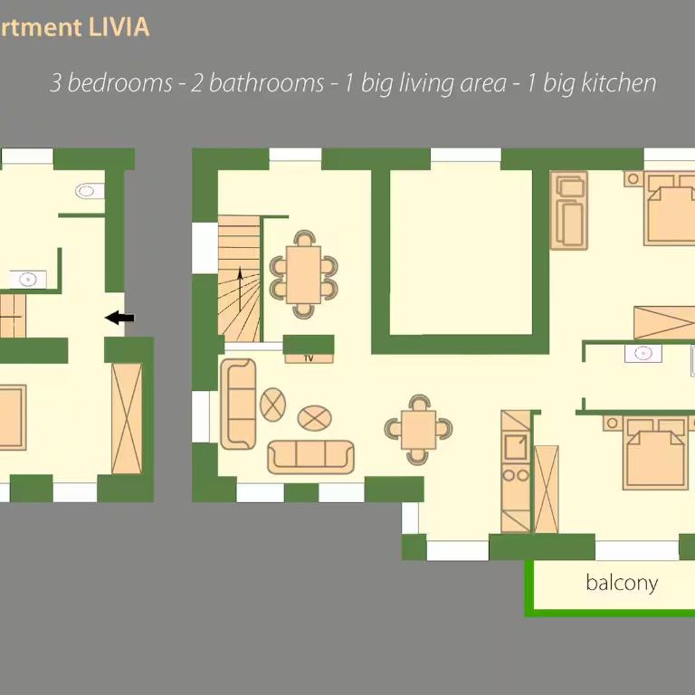 Villa Benedikt - Apartment mit 3 Schlafzimmern und Balkon - 11