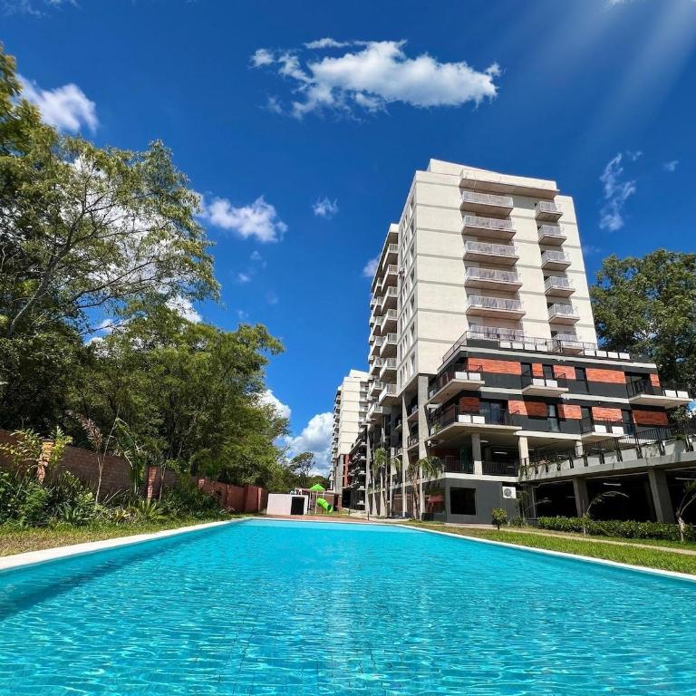 Monoambiente moderno con balcón, piscina en Luque - One-Bedroom Apartment - 20