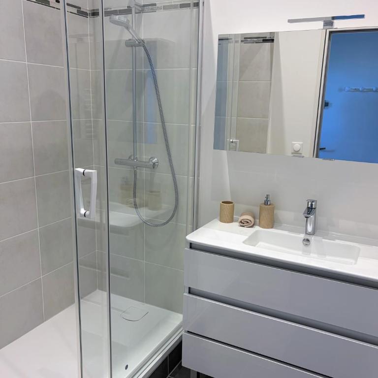 Villa Saint Laurent - Appartement standing vue mer, 40m plage, parking - Two-Bedroom Apartment - 13