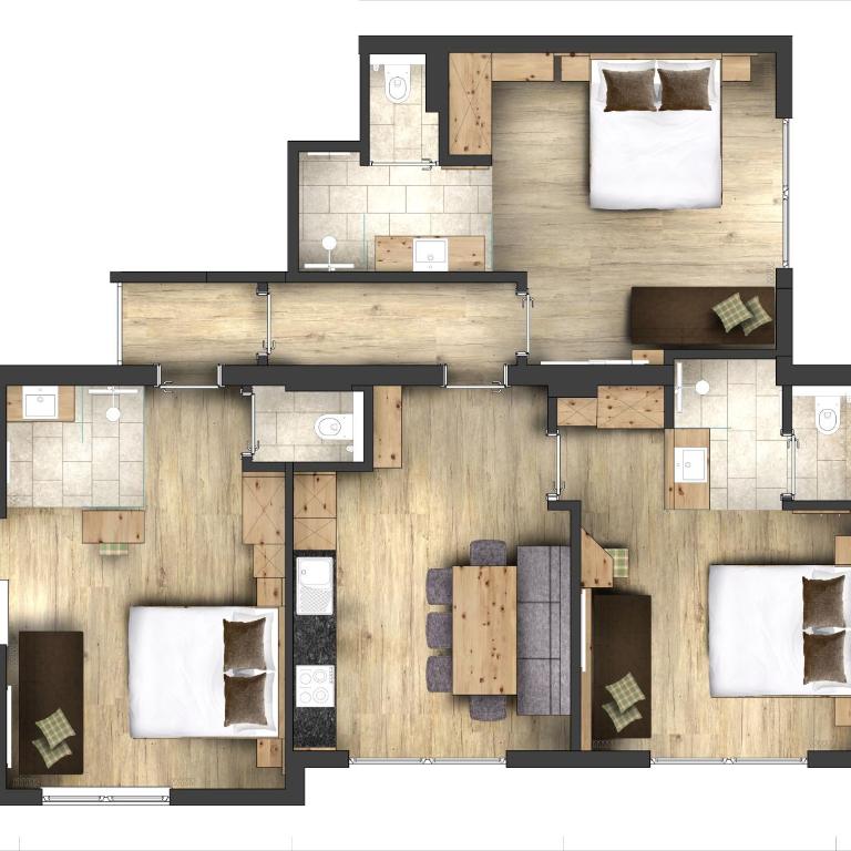 Garni Montana - Deluxe Apartment mit 3 Schlafzimmern - 8