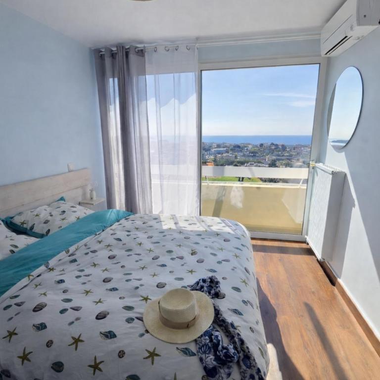 Sea View Riviera, Charmant 3 pièces vue mer panoramique, 2 chambres, 4P, PK, AC - Appartement 1 Chambre - 3
