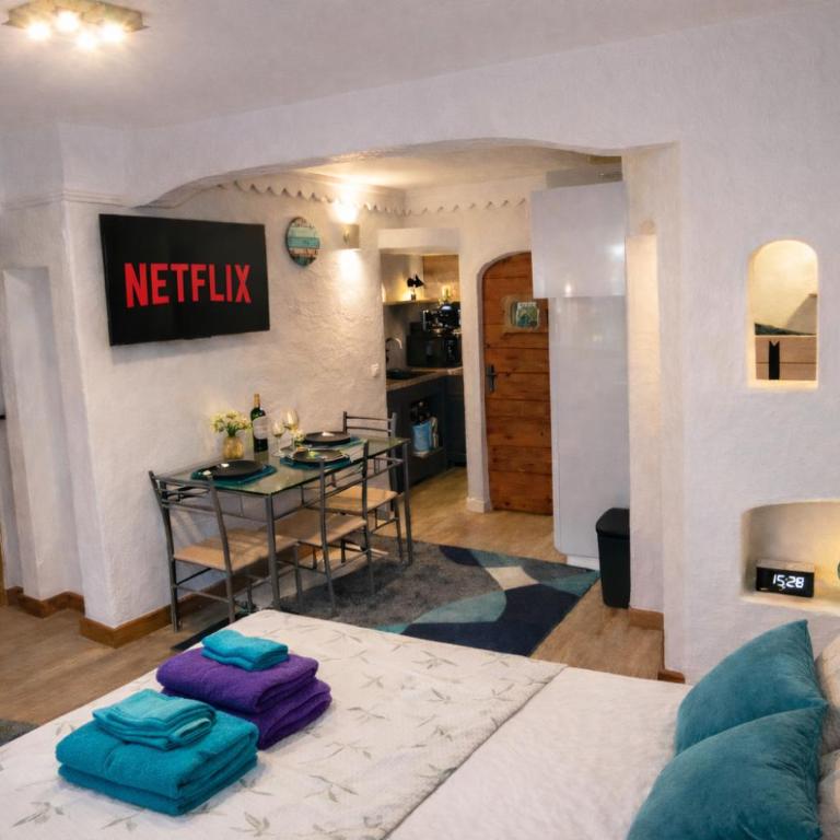 Studio PREMIUM cosy classé 24m2, 2 lits, proche centre, Netflix, Climatisation, Parking privé - Apartment - 4