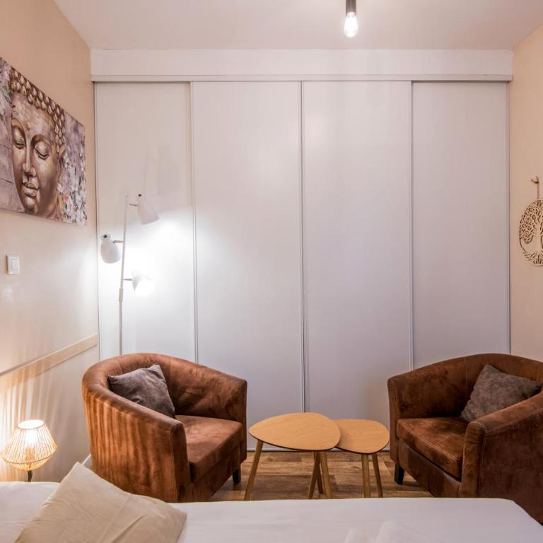 Studio Le Nid Douillet balcon, wifi, centre-ville - Appartement-Studio avec 1 Lit Double - 12
