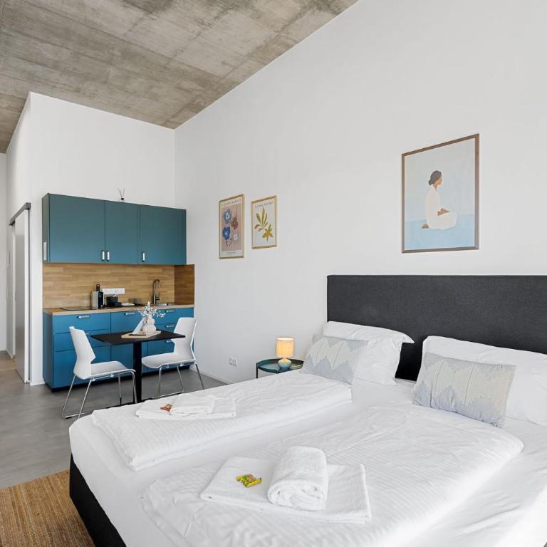 SKYRISE Apartments mit Küche, WLAN & Parkplatz - ruhige Lage - Studio mit Balkon - 12