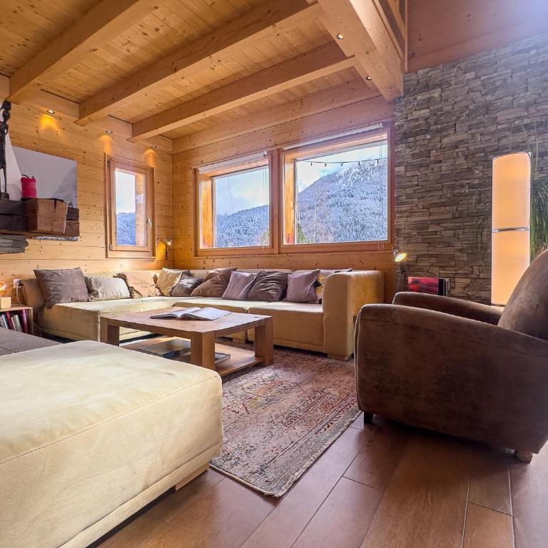 Chalet Boder - Vue MontBlanc - Cheminée - Three-Bedroom Chalet - 8