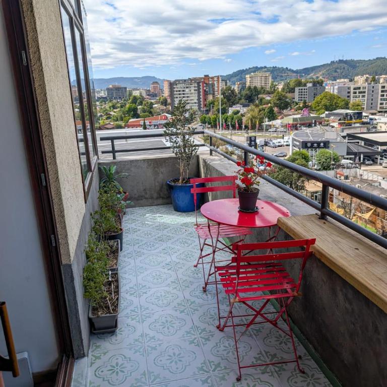 Depto con terraza y vista a volcanes, parking, Smart TV y self check-in - One-Bedroom Apartment - 5