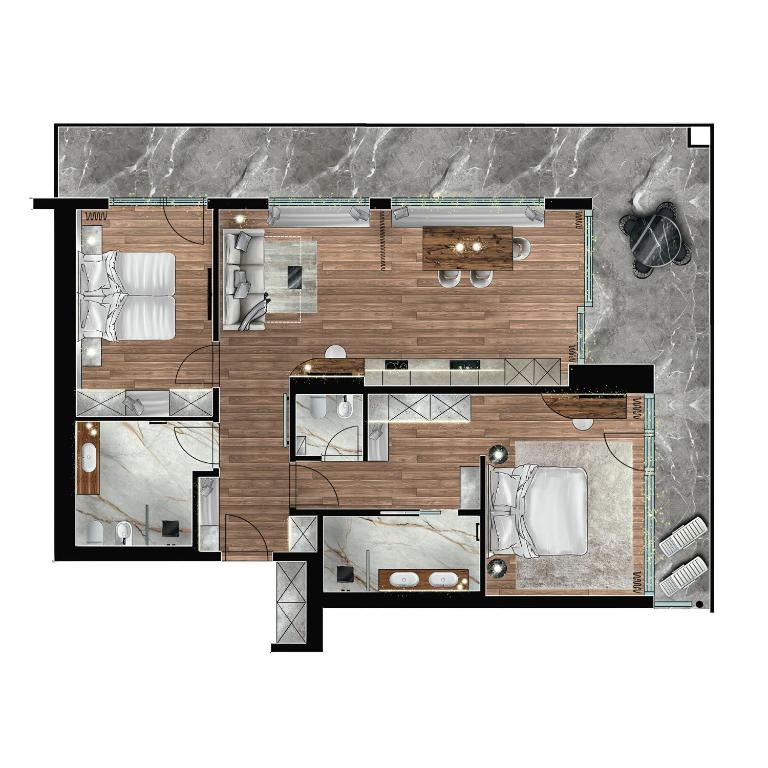 Luxury Dolomites Apartments - Appartamento con 2 Camere da Letto e con Vista - 12