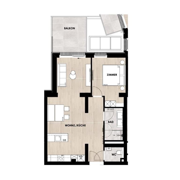AlpenParks Hotel & Apartment Taxacher - Apartment mit 1 Schlafzimmer und Balkon - 2