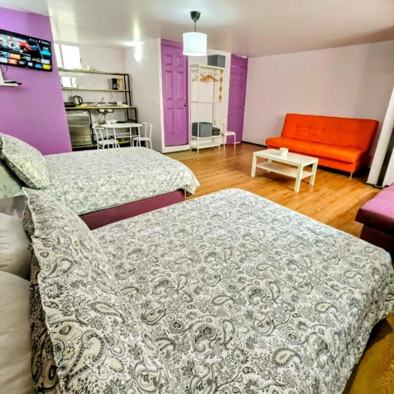 Suite morada Moderna y céntrica ideal hasta para 7 viajeros - Habitación Triple con baño privado - 6