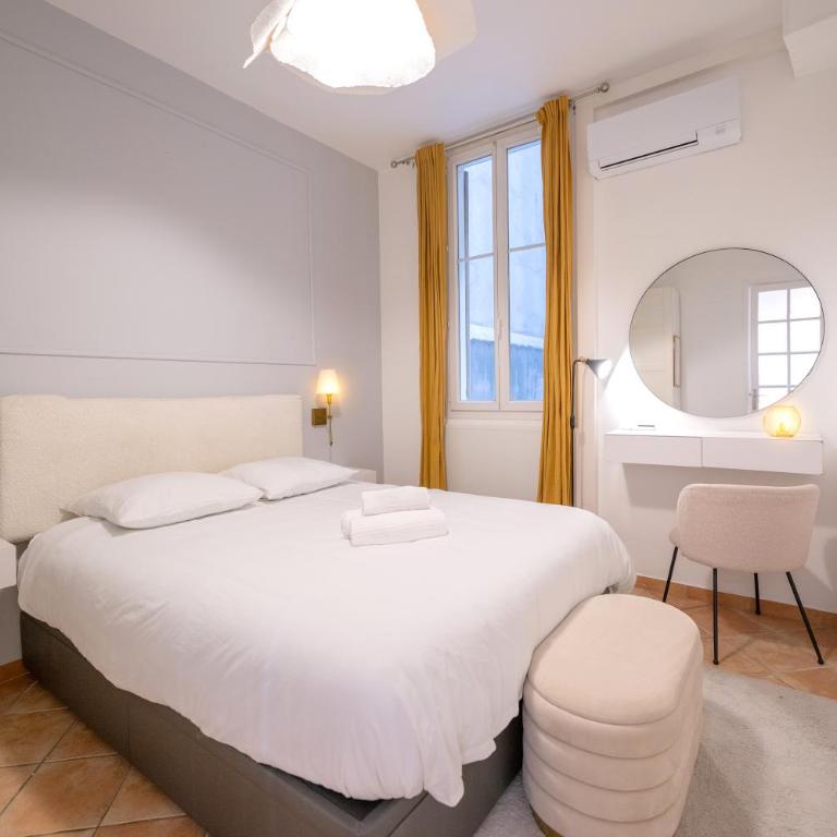 Grand 2P 52m2 Centre Nice-Gare 3min-Clim-6 Pers-Plage 8min - Appartement 1 Chambre - 7