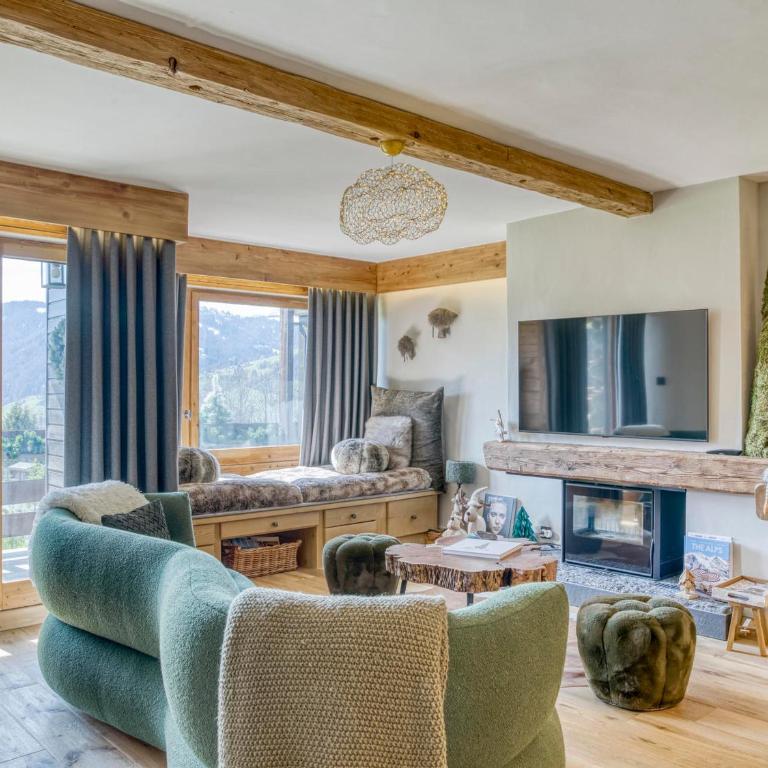 Charmant appartement 2 chambres avec cheminée et parking à Megève - FR-1-453-254 - Appartement - 1