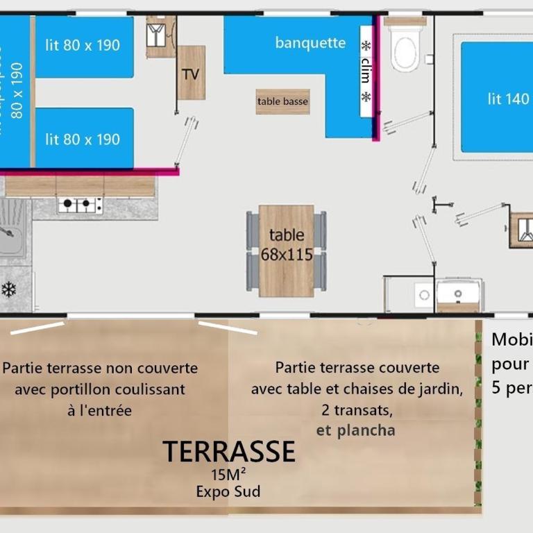 Mobil-home climatisé - Terrasse et portillon - proche océan - Casa Móvil - 25