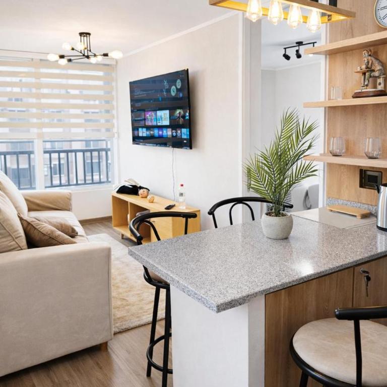 Depto Santiago Metro Matta Fantasilandia Movistar Arena - Apartamento de 2 dormitorios con terraza - 7