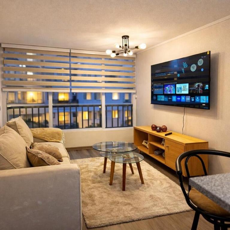Depto Santiago Metro Matta Fantasilandia Movistar Arena - Apartamento de 2 dormitorios con terraza - 1