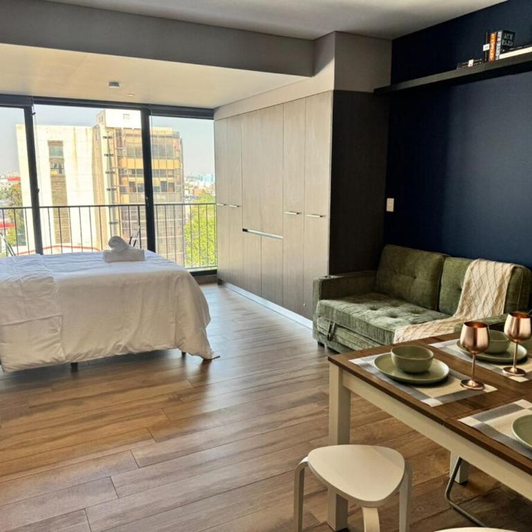 Loft a pasos Reforma | Alberca Gimnasio | Spa - One-Bedroom Apartment - 36
