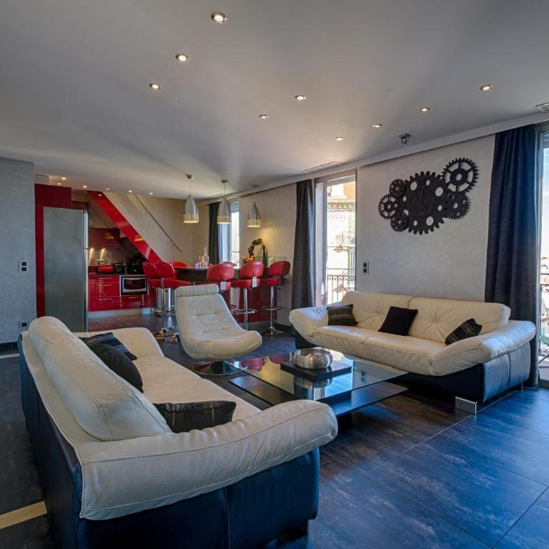 RG Duplex - Sea View - Palais & Croisette - Luxury Stay by LRA Cannes - Apartment mit 4 Schlafzimmern, 4 Bädern und Meerblick (8 Erwachsene) - 16