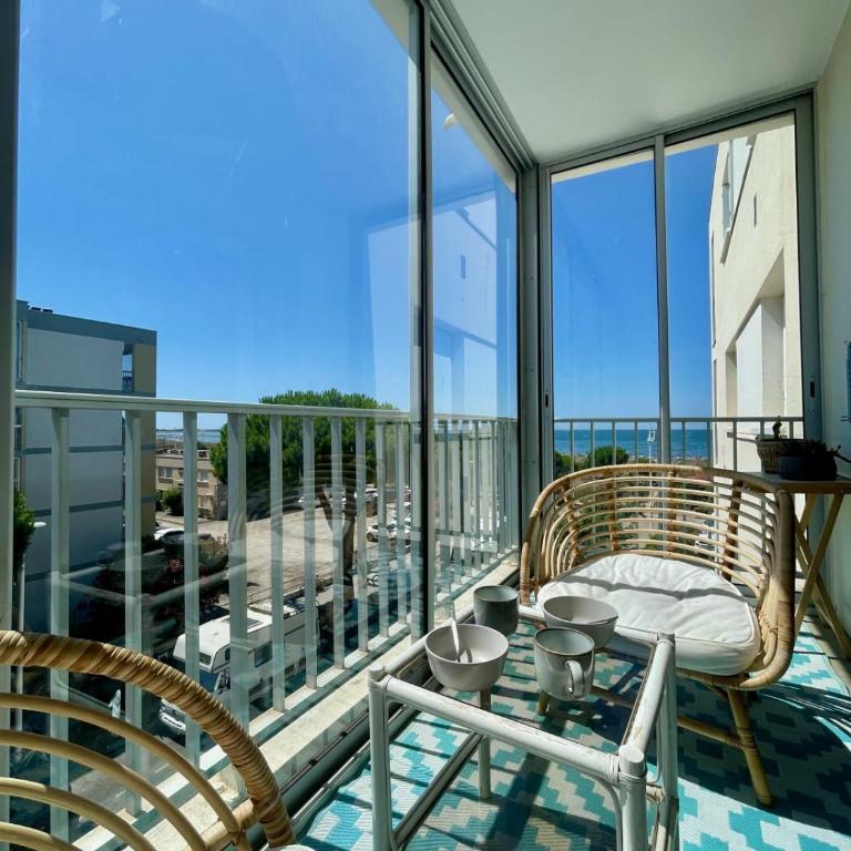 Le Neptune T2 terrasse vue mer plage à pied parking - Apartment - 6