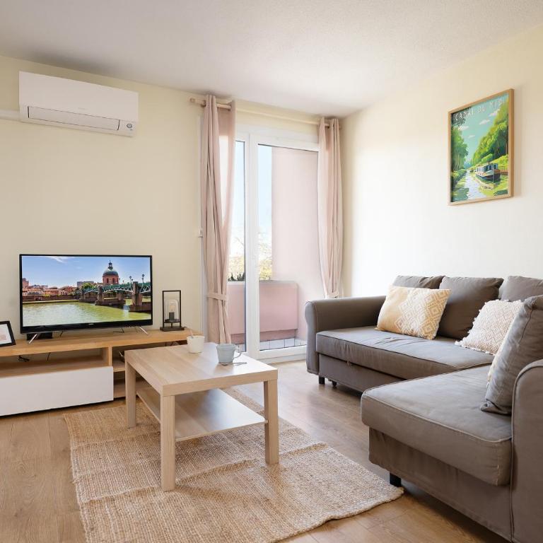 Appart climatisé Canal du Midi - Toulouse - Parking Privé - 10 min jardin des plantes - One-Bedroom Apartment - 9