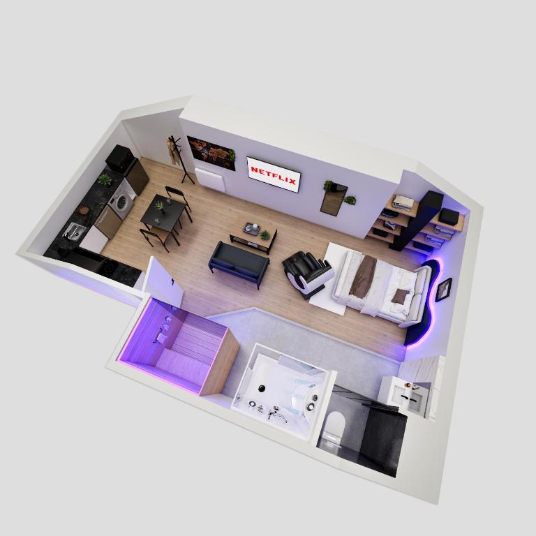 Loft Spa Sauna Hammam Hydromassage - One-Bedroom Deluxe Apartment - 35