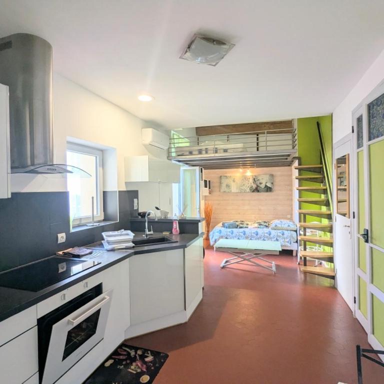 STUDIO CLIMATISE avec MEZZANINE au calme avec terrasse et parking idéalement situé pour tout faire à pied ! - Estudio con terraza - 1