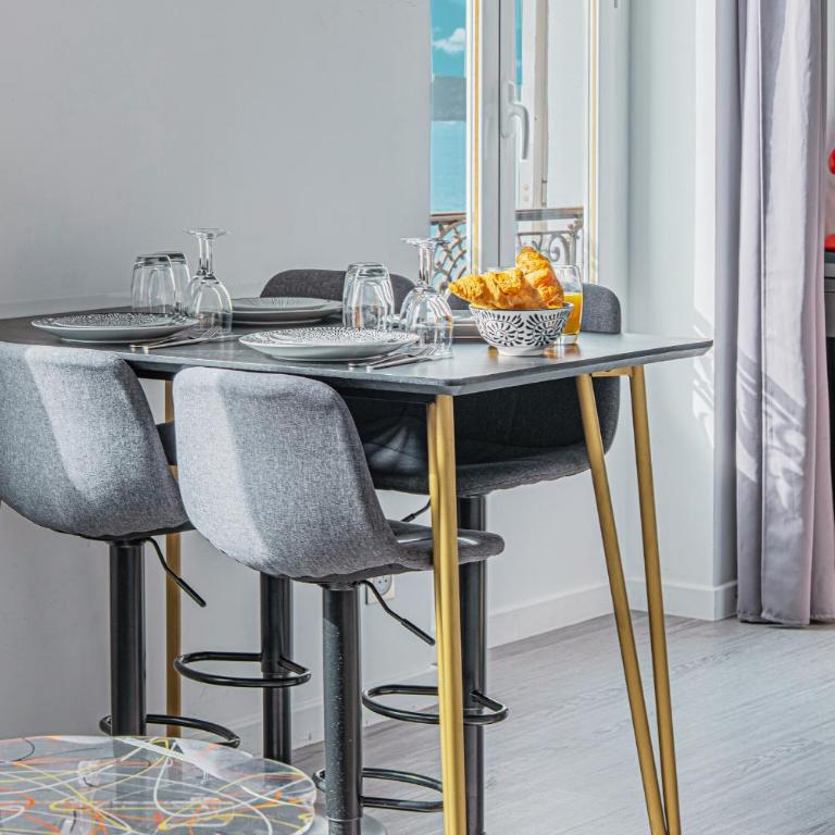 Vue mer panoramique, parking privé, Monaco 10 min - Apartment mit 1 Schlafzimmer - 7