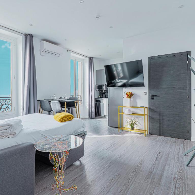 Vue mer panoramique, parking privé, Monaco 10 min - Apartment mit 1 Schlafzimmer - 12
