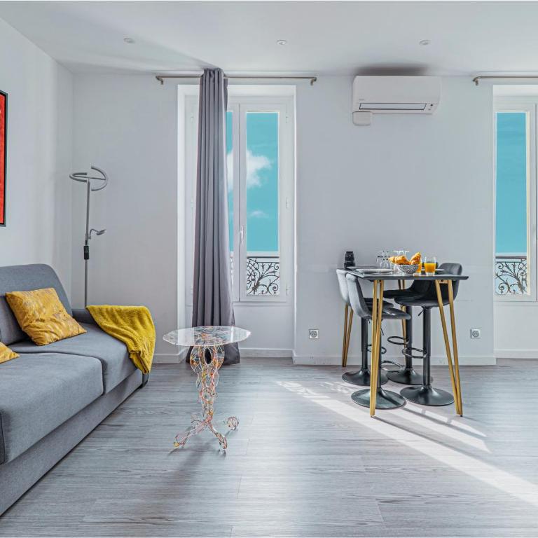 Vue mer panoramique, parking privé, Monaco 10 min - Apartment mit 1 Schlafzimmer - 2
