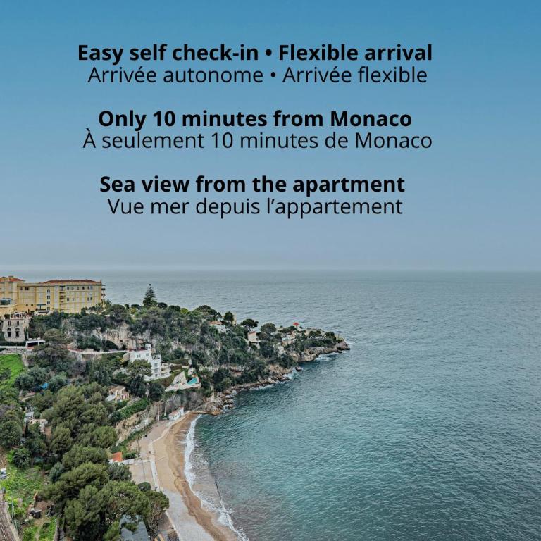 Vue mer panoramique, parking privé, Monaco 10 min - Apartment mit 1 Schlafzimmer - 19