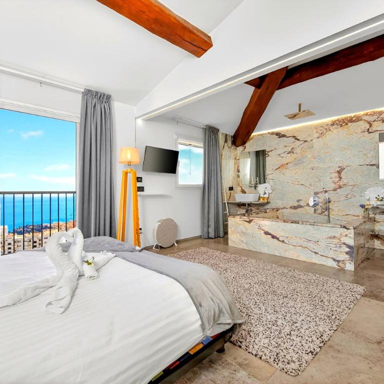 GENTILLEHOMME - Appartement d'exception - vue mer - proche Monaco - Appartement 2 Chambres avec Terrasse et Vue sur la Mer - 14