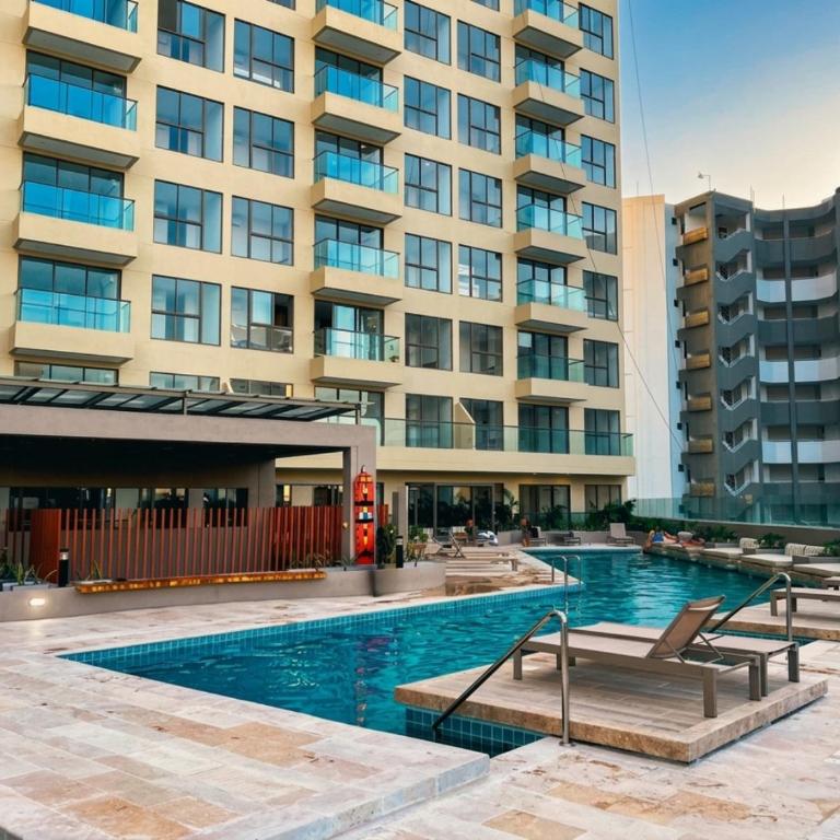 Loft de Lujo, Gym, Piscinas, Jacuzzis & Spa, A 5 Mn de Playa Gaira, A 10 Mn Playa Salguero y Playa Rodadero - Apartamento de 1 dormitorio con balcón y vistas a la montaña - 54
