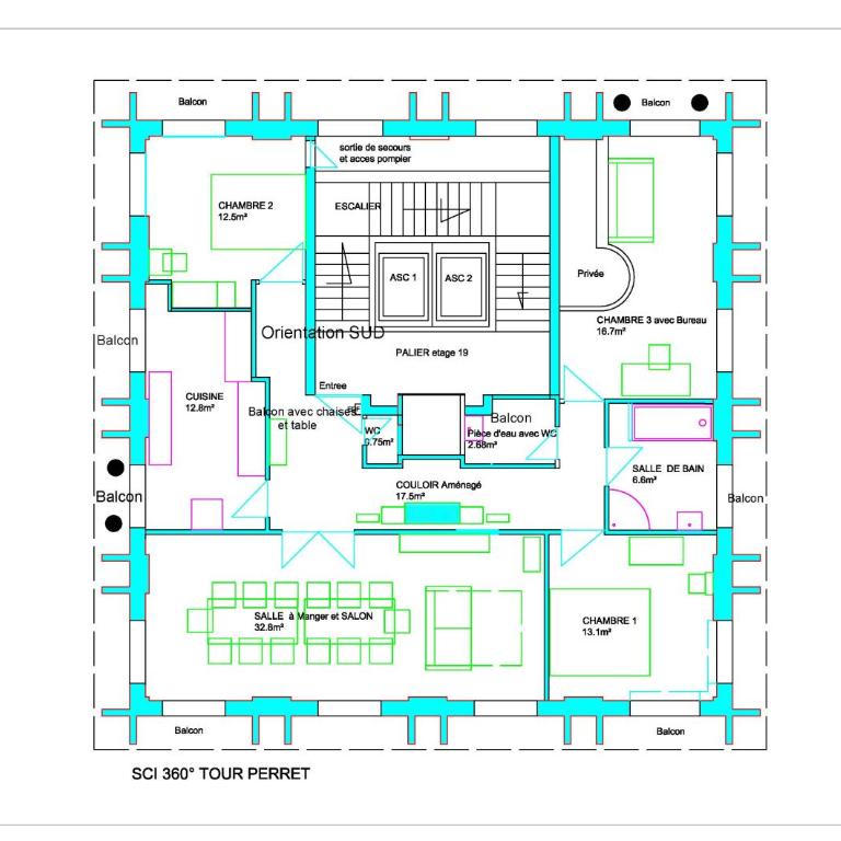 Le 360 TOUR PERRET 19eme PANORAMA 4 ETOILES - Appartement Deluxe - 72