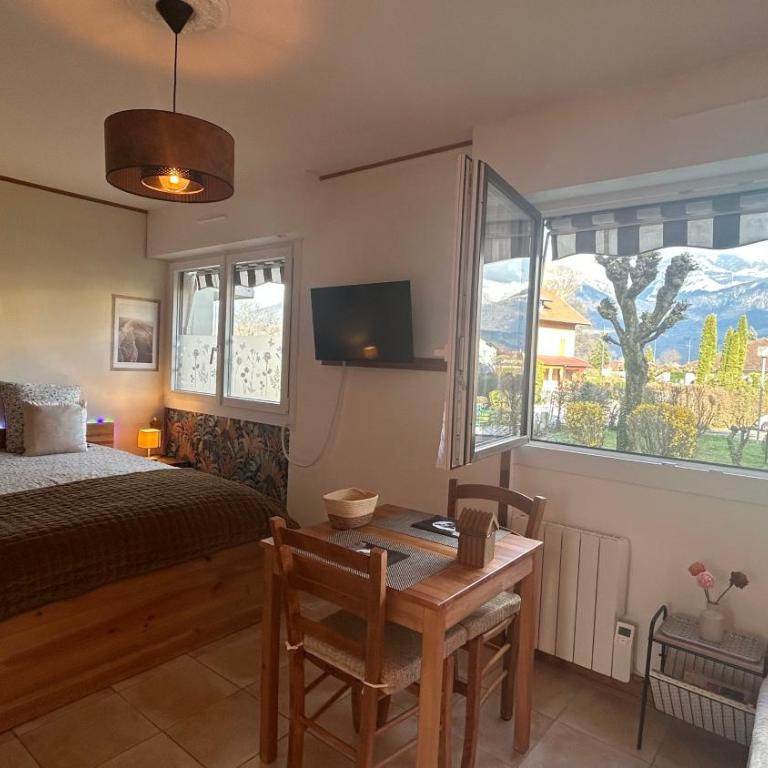Vue montagnes, à 5 mn du lac et de la piste cyclable,lit King size, Park gratuit - Appartement 1 Chambre - 6