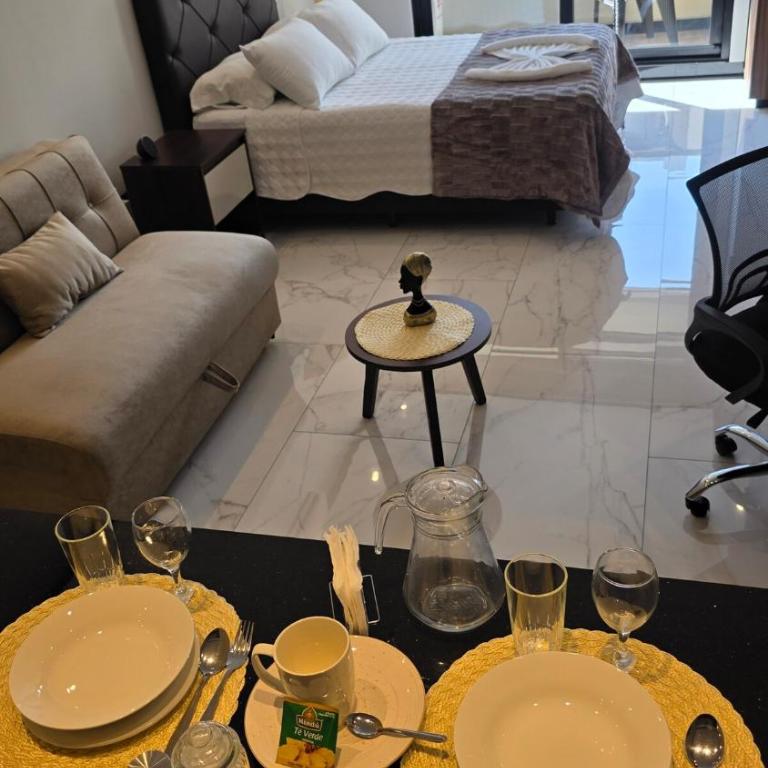 Balcon - Area de trabajo - Gym - Piscina - Sauna - One-Bedroom Apartment - 36