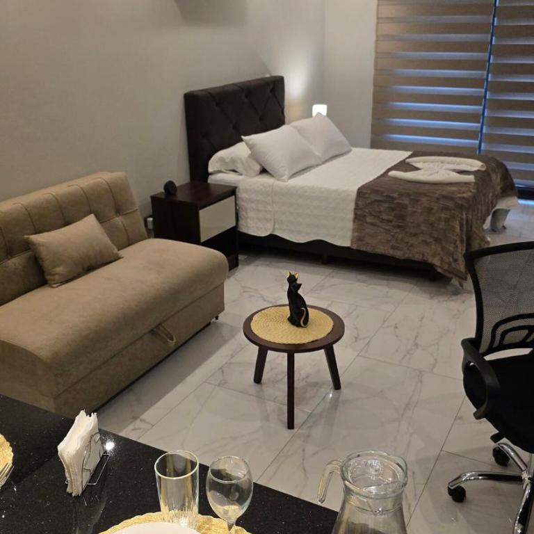 Balcon - Area de trabajo - Gym - Piscina - Sauna - One-Bedroom Apartment - 45